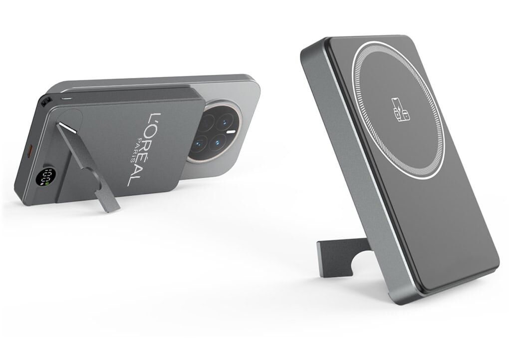 Batterie Externe Sans Fil 3-en-1 MagSafe avec Support Téléphone Repliable