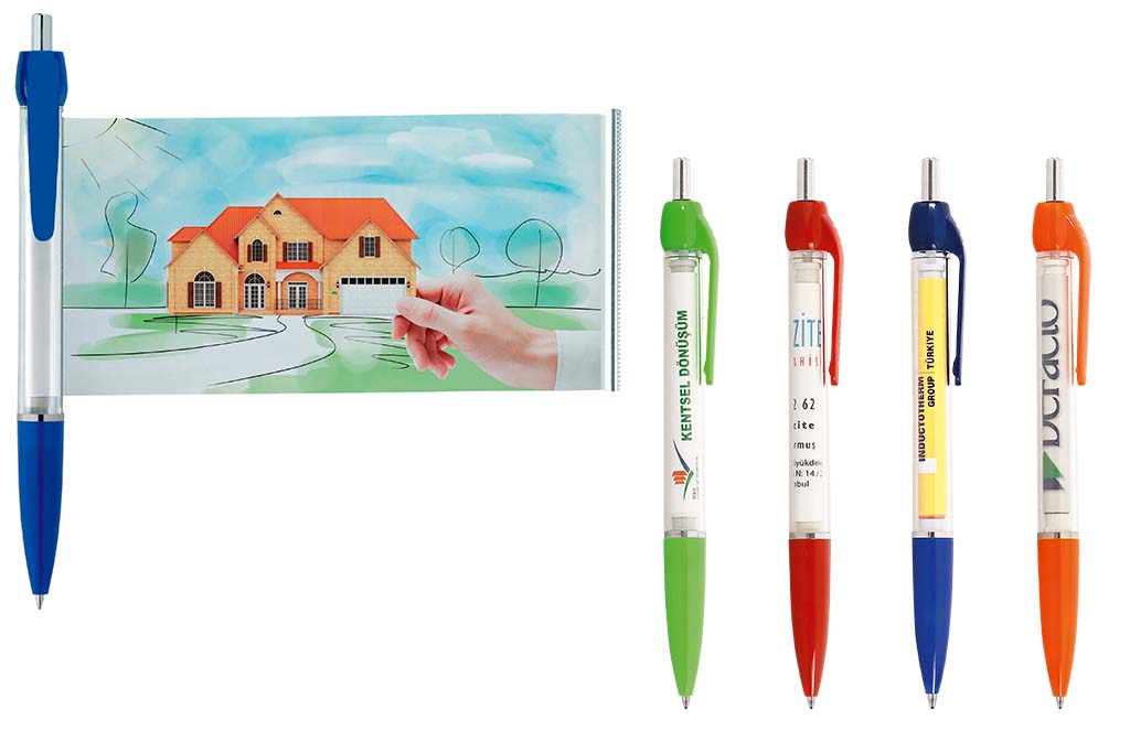 Stylo publicitaire bannière transparent